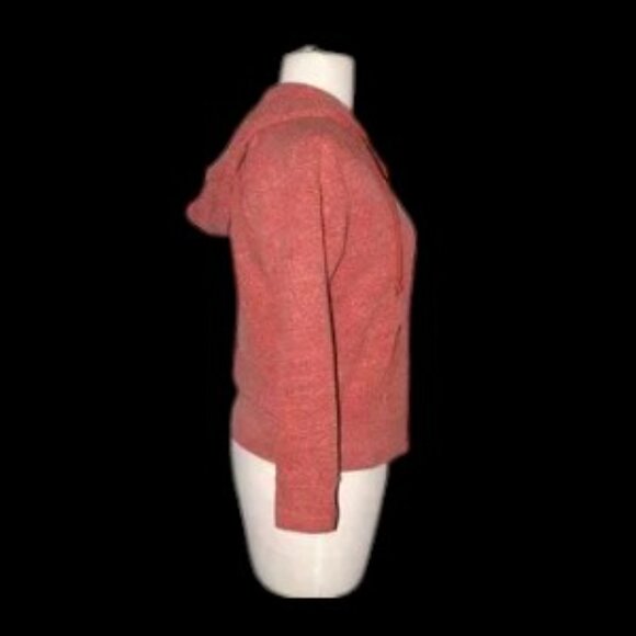 Time & Ture Red Hoodie Zip Front - Picture 3 of 5